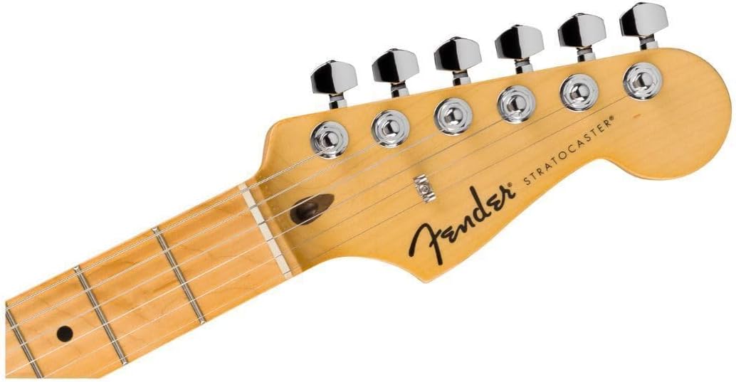 Fender Standard Strat MN Candy Cola Review Headstock Tuners